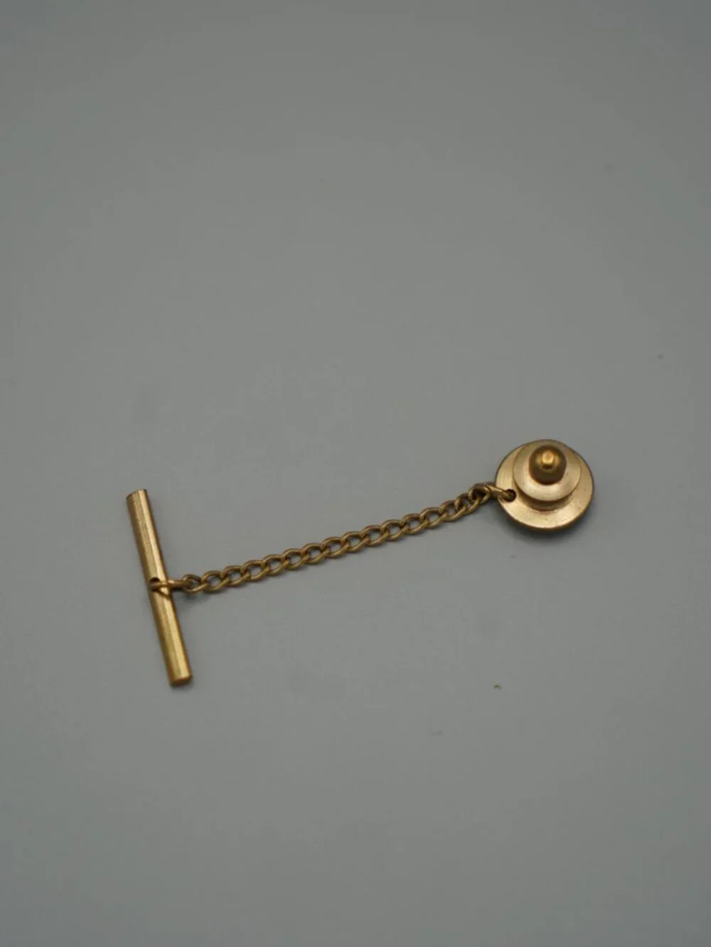 Vintage MCM Ballou 1/20 12KT Gold Filled Tie Tack Lapel Pin-Signed w/ Box-Etched